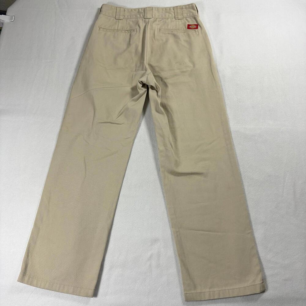 Dickies Work Pants Womens 3/26 Khaki Vintage Straight Leg Crop Roll Hem Y2K Fits - Picture 8 of 9